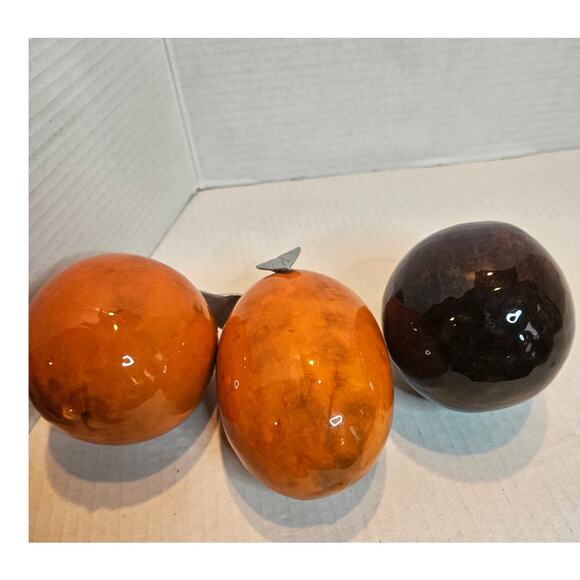 Artesana Home Vintage MCM Fruit Gourd Weighted Pewter Stem - Picture 8 of 9